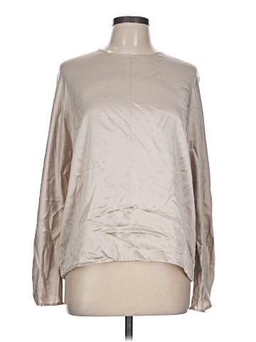 Vince. Long Sleeve Silk Top (view 1)