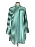 Black Label by Chico's 100% Polyester Stripes Green 3/4 Sleeve Blouse Size Med (1) - photo 1