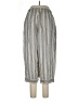 Flax 100% Flax Stripes Silver Casual Pants Size (L) - photo 2