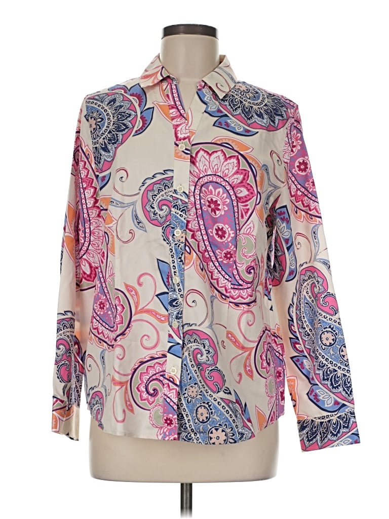 Pre-owned Chico's Long Sleeve Blouse In Pink