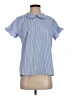 Unbranded 100% Polyester Stripes Blue Short Sleeve Blouse Size S - photo 1