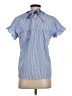 Unbranded 100% Polyester Stripes Blue Short Sleeve Blouse Size S - photo 2