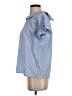 Unbranded 100% Polyester Stripes Blue Short Sleeve Blouse Size S - photo 5