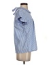 Unbranded 100% Polyester Stripes Blue Short Sleeve Blouse Size S - photo 4