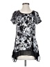 Simply Vera Vera Wang 100% Polyester Black Short Sleeve Top Size S - photo 1