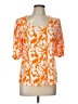 CeCe Orange Short Sleeve Blouse Size L - photo 1