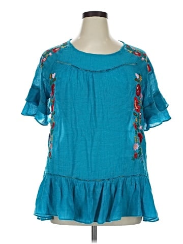 Umgee Short Sleeve Blouse (view 1)
