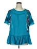 Umgee Teal Short Sleeve Blouse Size XL - photo 1