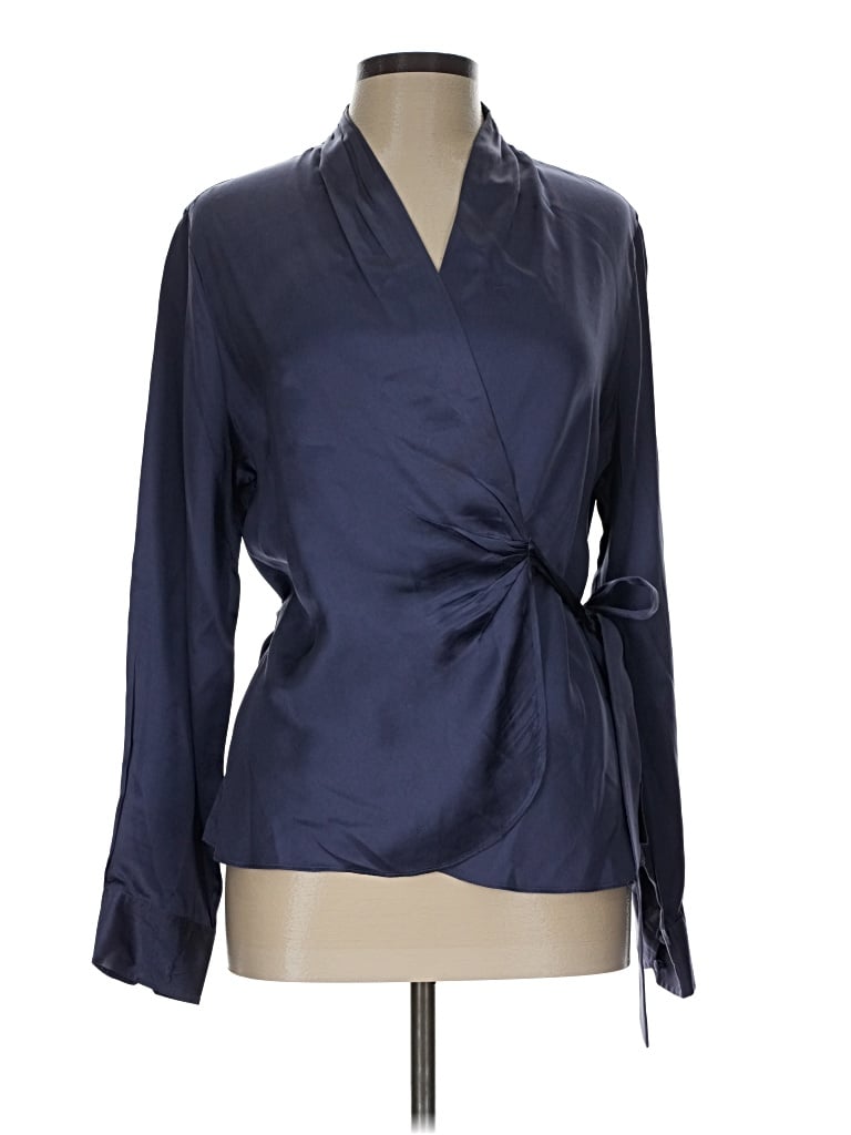 Pre-owned The Limited Long Sleeve Blouse In Blue
