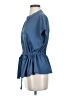 Assorted Brands 100% Polyester Blue Short Sleeve Blouse Size S - photo 5