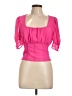 Privy 100% Polyester Pink Short Sleeve Blouse Size L - photo 1
