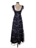 Lavender Brown 100% Polyester Paisley Blue Casual Dress Size XS - photo 2