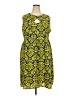 Moon Collection 100% Polyester Paisley Yellow Cocktail Dress Size 2X - photo 1