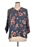 Maurices 100% Polyester Floral Gray 3/4 Sleeve Blouse Size 16 (1) - photo 1