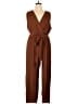 Boohoo 100% Polyester Solid Brown Jumpsuit Size 16 - photo 1