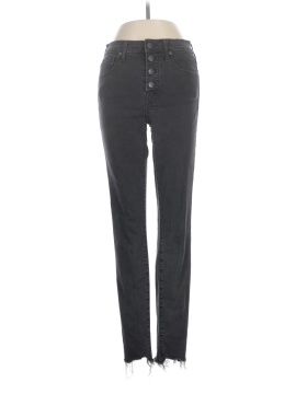Madewell 9" Mid-Rise Skinny Jeans in Berkeley Black: Button-Through Edition (view 1)