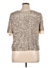 Cable & Gauge Metallic Silver Short Sleeve Blouse Size XL - photo 2
