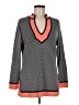 Tory Burch 100% Cotton Chevron-herringbone Gray Pullover Sweater Size M - photo 1
