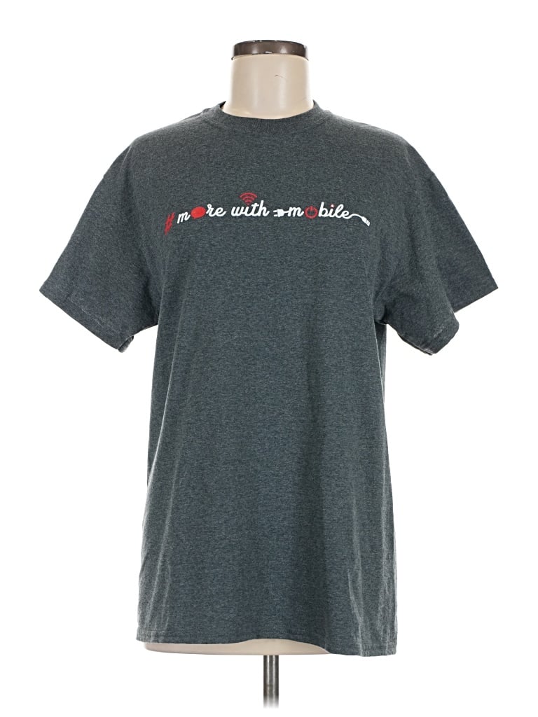 Pre-owned Gildan Short Sleeve T-shirt In Gray