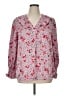 C. Wonder 100% Polyester Hearts Pink Long Sleeve Blouse Size XL - photo 1