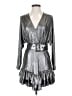 retrofête Metallic Silver Cocktail Dress Size S - photo 1