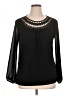 August Silk Black Long Sleeve Blouse Size XL - photo 1