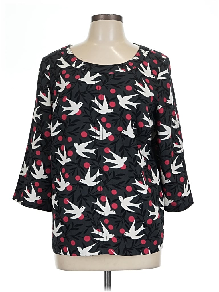 Pre-owned Boden 3/4 Sleeve Blouse In Black