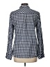 Talbots 100% Cotton Checkered-gingham Blue Long Sleeve Button-Down Shirt Size L - photo 2