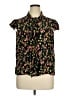 Marc Jacobs 100% Silk Floral Black Short Sleeve Silk Top Size 14 - photo 1