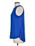 Ann Taylor LOFT 100% Polyester Blue Sleeveless Blouse Size L - photo 5