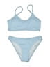 Unbranded Checkered-gingham Blue Two Piece Swimsuit Size 9 - photo 1