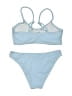 Unbranded Checkered-gingham Blue Two Piece Swimsuit Size 9 - photo 2
