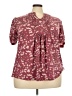 Anyally Burgundy Short Sleeve Henley Size 3X - photo 1