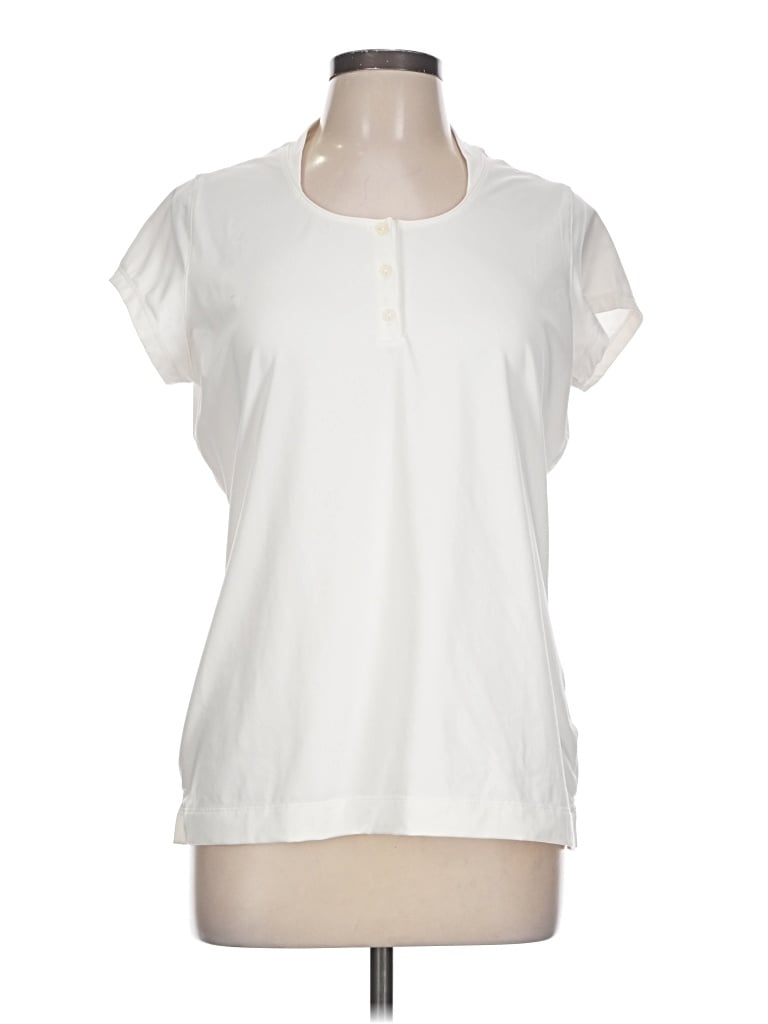 Pre-owned Nike Short Sleeve Henley Shirt In Ivory
