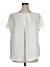 Shein Curve 100% Polyester Ivory Short Sleeve Blouse Size 16 Plus (2) - photo 1