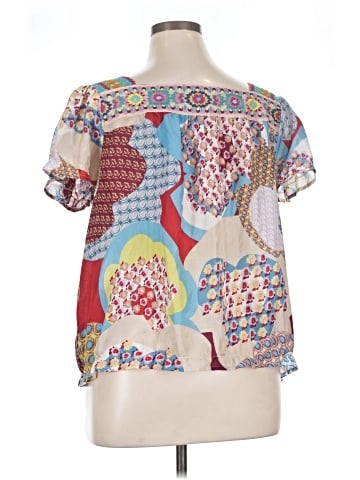 Johnny Was Short Sleeve Silk Top (view 1)