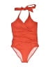 Unbranded Solid Orange One Piece Swimsuit Size 8R - photo 1