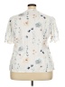 Unbranded 100% Polyester Floral Ivory Short Sleeve Blouse Size XXXL - photo 2