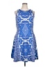 Cremieux 100% Polyester Graphic Blue Cocktail Dress Size 14 - photo 1