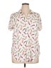 Torrid Print Ivory Short Sleeve Blouse Size 1X Plus (1) - photo 1