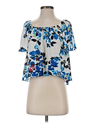 Aqua Short Sleeve Blouse (view 1)