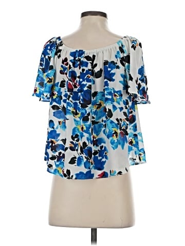 Aqua Short Sleeve Blouse (view 2)