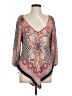 Heart Soul 100% Polyester Orange Red 3/4 Sleeve Blouse Size L - photo 1
