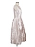 Tahari by ASL 100% Polyester Metallic Silver Cocktail Dress Size 6 - photo 4