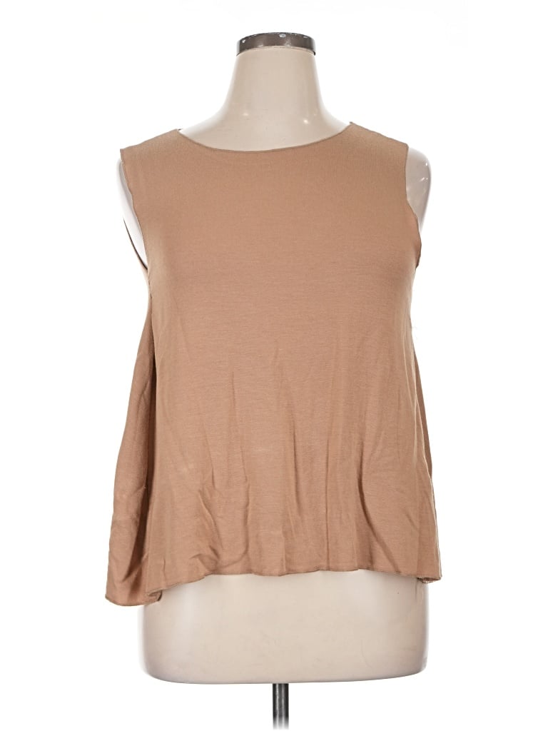 Bleusalt Sleeveless Top Tan Boatneck Tops - Used - Size Large