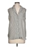 Who What Wear 100% Polyester Polka Dots Gray Sleeveless Blouse Size L - photo 1