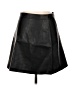 Zara Basic Solid Black Faux Leather Skirt Size L - photo 2