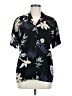 Assorted Brands 100% Rayon Tropical Black Short Sleeve Blouse Size M - photo 1