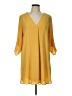 Lush 100% Polyester Solid Yellow Casual Dress Size L - photo 1