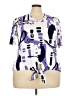 Chico's Graphic Purple Short Sleeve Blouse Size XXL (4) - photo 1